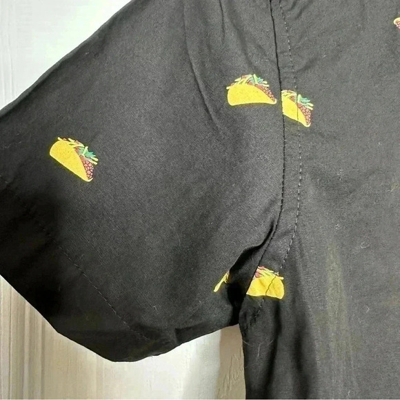 Molokai Surf Co Taco Shirt Button-Down Black & Yellow NWT Size Large - Picture 14 of 16